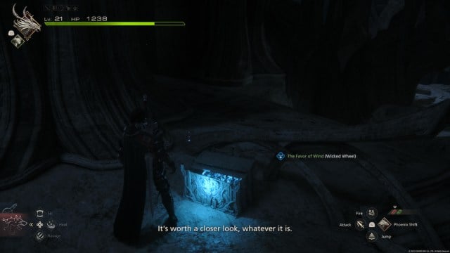 Clive finding a treasure chest in the Phoenix Gate in Final Fantasy XVI