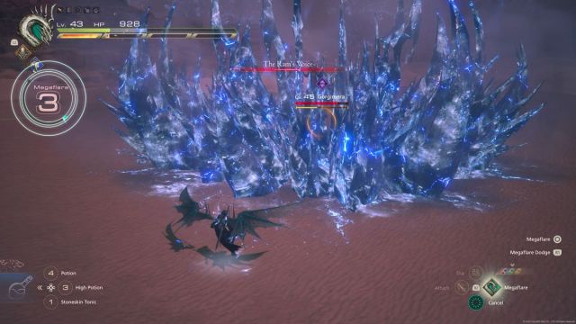 Dodging Gorgimera's The Ram's Voice attack in Final Fantasy XVI