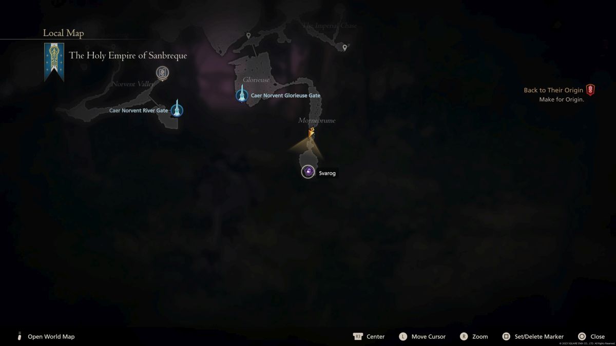 The Final Fantasy XVI Svarog Ruin Reawakening hunt location