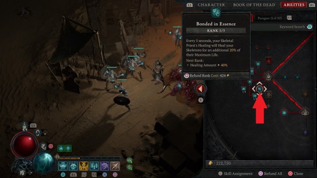 Necromancer Bonded in Essence skill
