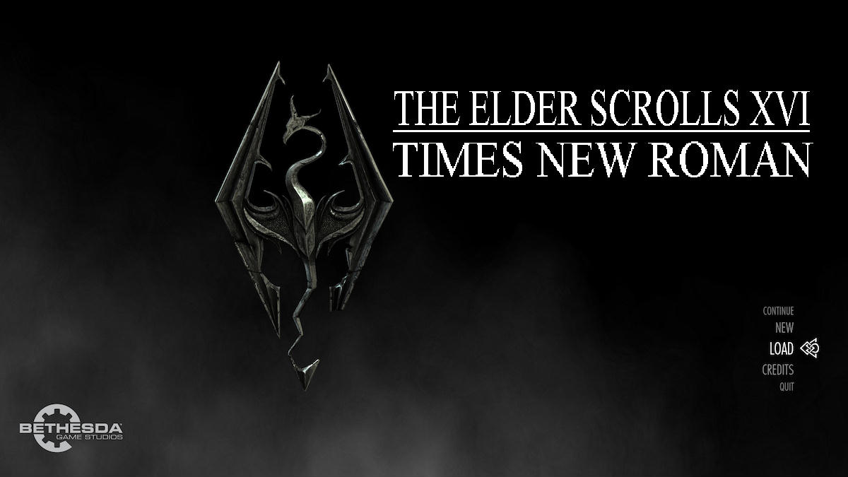 Elder Scrolls Times New Roman