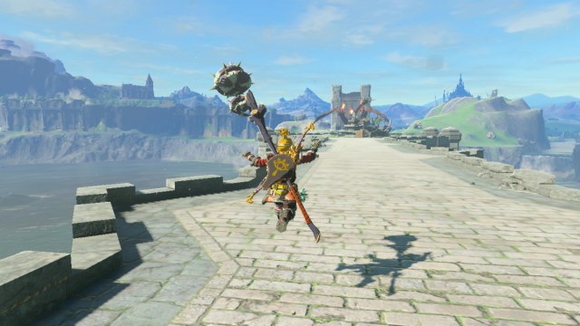 Link skipping toward Fire Gleeok in The Legend of Zelda: Tears of the Kingdom.