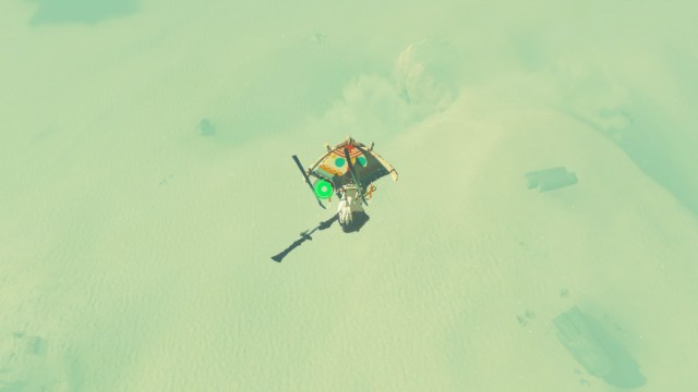 Link gliding in Gerudo Desert in The Legend of Zelda: Tears of the Kingdom