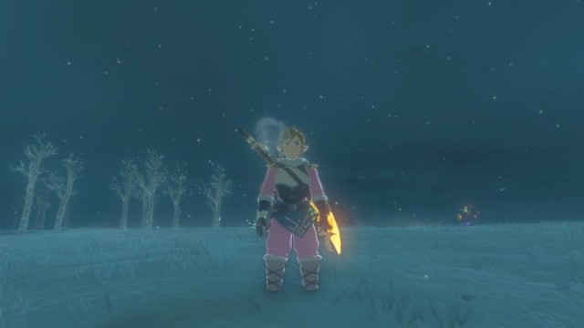 Link in the snowy Hebra region in The Legend of Zelda: Tears of the Kingdom.