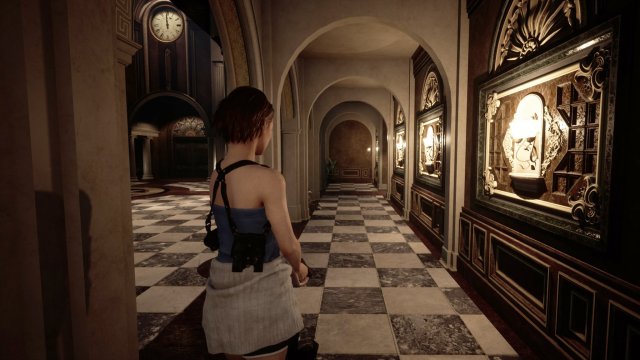 Jill in a fan remake of Resident Evil 3's clocktower