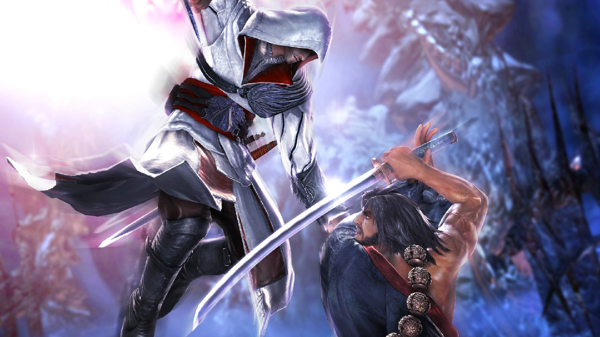 Soulcalibur gegen Ezio kämpft gegen Mitsurugi