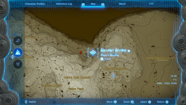 sisuran shrine on the map in tears of the kingdom