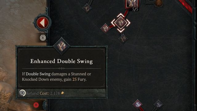 Enhanced Double Swing description in Diablo 4