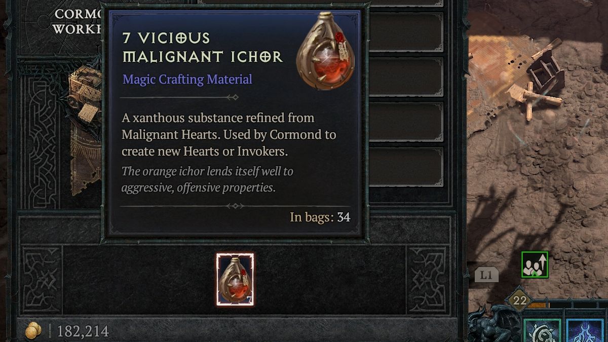 Malignant Ichor in Diablo 4