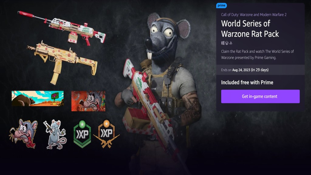 How to claim the Rat Pack Amazon Prime bundle in MW2 Warzone – Destructoid