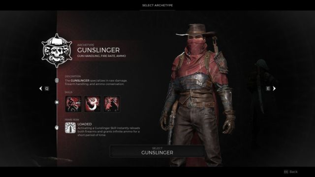 Selecting the DLC Gunslinger in Remnant 2