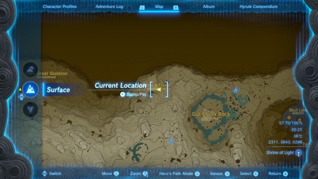 Map pinpointing Eldin's Flank in The Legend of Zelda: Tears of the Kingdom.