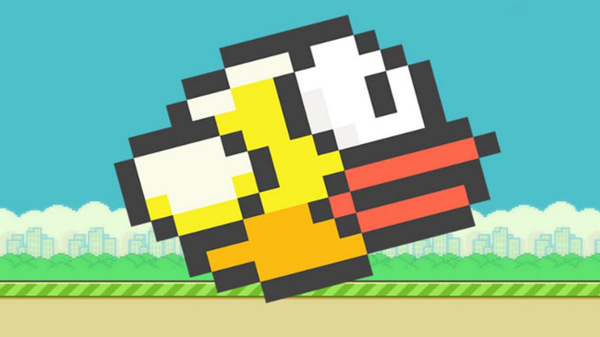 Flappy Bird: a close-up of the titular bird.
