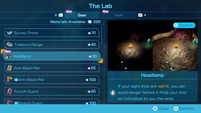 Headlamp in The Lab in Pikmin 4.