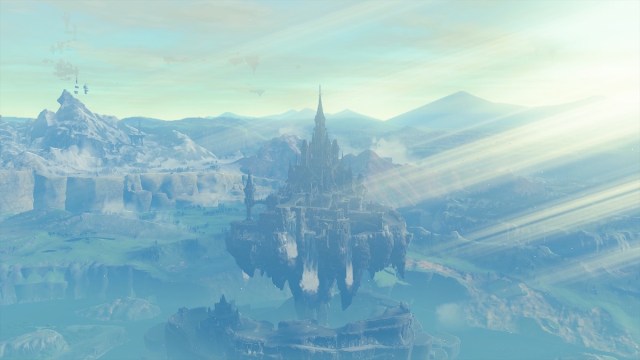 Hyrule Castle freed of Gloom in the Legend of Zelda: Tears of the Kingdom.