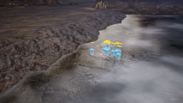 Ice Pikmin in frozen water in Pikmin 4.