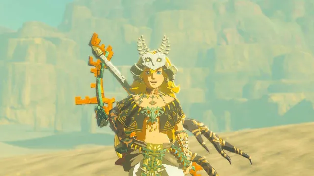 Link in Gerudo Desert in The Legend of Zelda: Tears of the Kingdom.