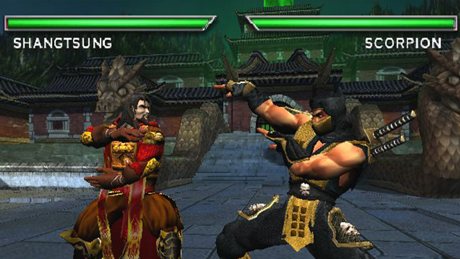 Scorpion vs Shang Tsung in MK Deadly alliance