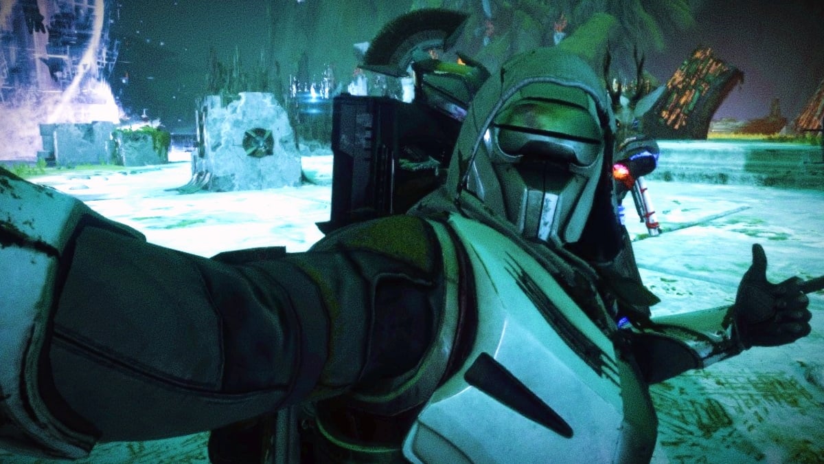 An old screenshot of an overexcited Guardian showing thumbs-up just before failing a key raid encounter.