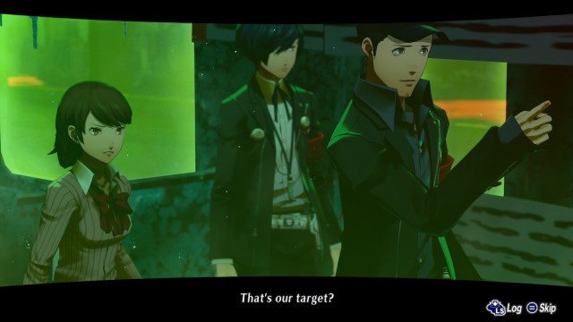 Junpei and Yukari in a cutscene