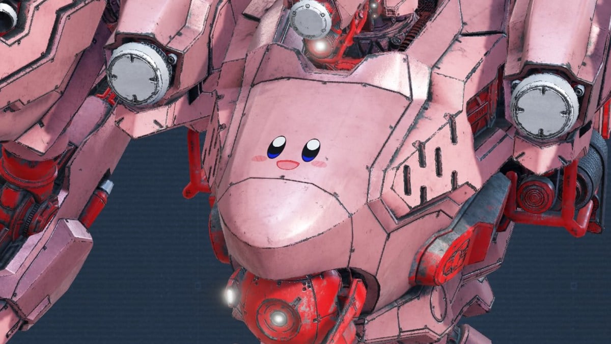 Kirby as a mech in Armored COre 6