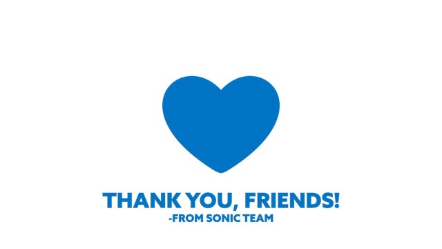Thank you from Sonic Team.
