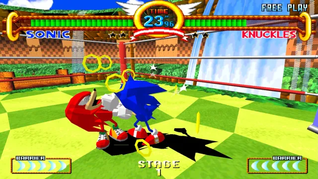 Sonic vs Knuckles, on an arena