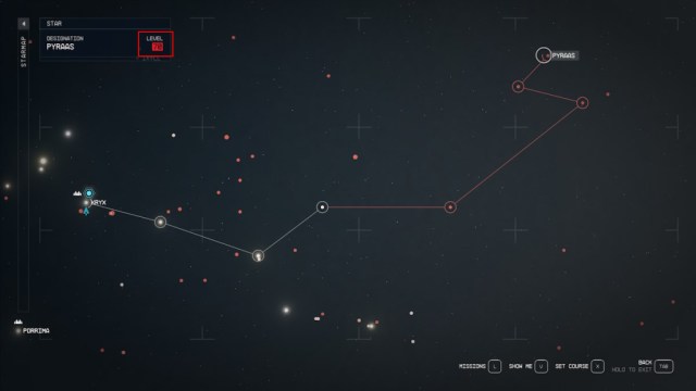 Do enemies in Starfield scale with your level star map