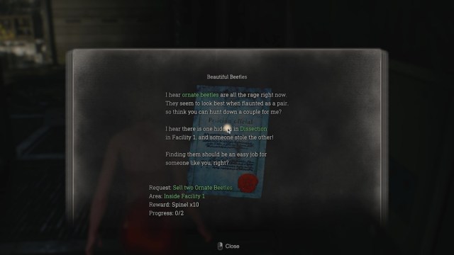 Как выполнить запрос на продажу двух декоративных жуков в DLC Separate Ways