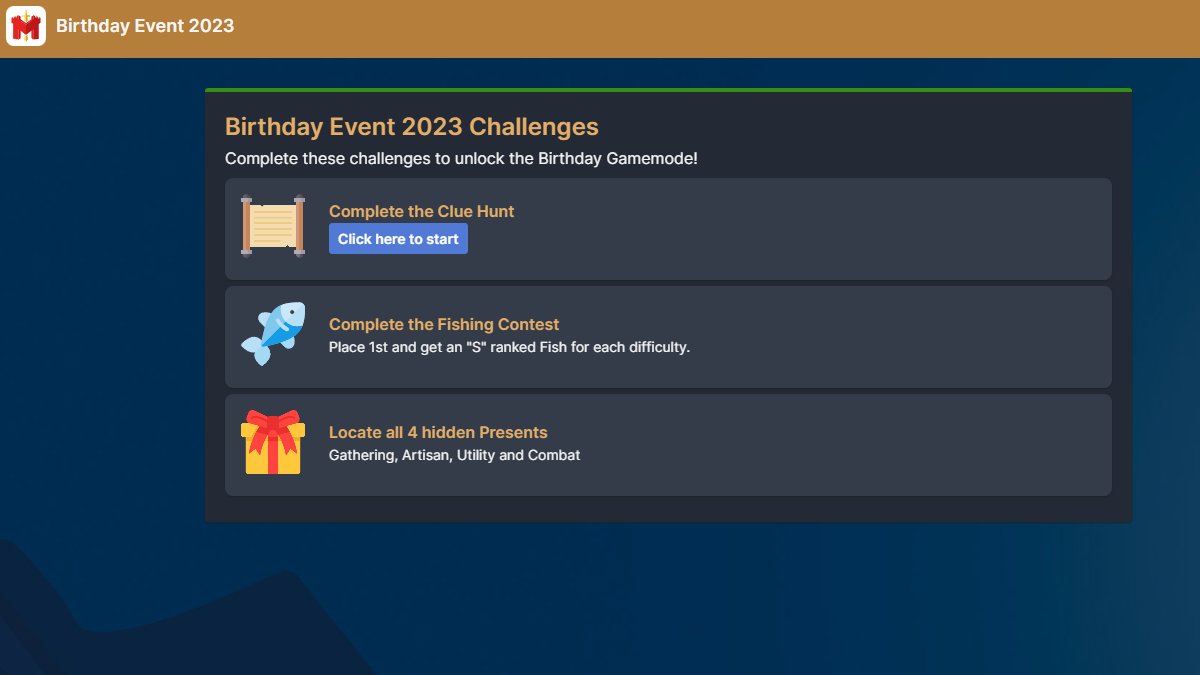 Melvor Idle Birthday Event 2023 guide