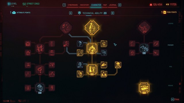 Система перков Cyberpunk 2077 Phantom Liberty 2.0