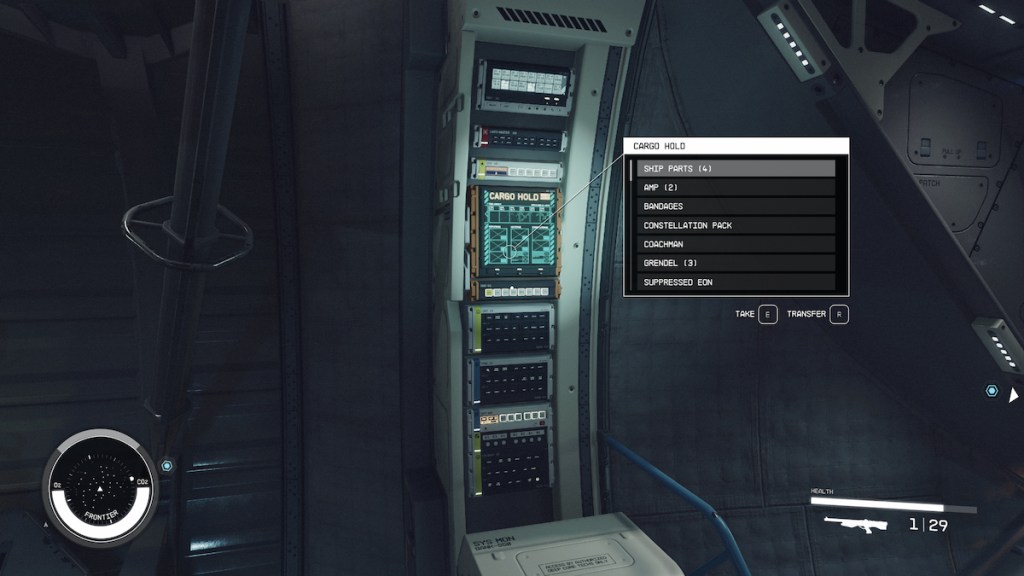 How to store items in your ship storage in Starfield