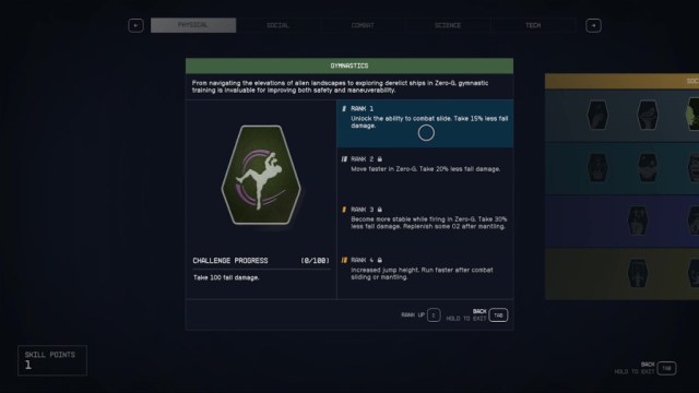 How To Unlock The Combat Slide in Starfield gymnastics