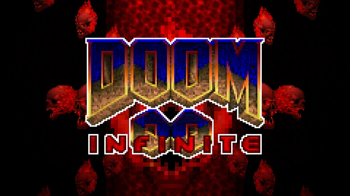 Doom Infinite Mod-Logo auf schwarzem Hintergrund.