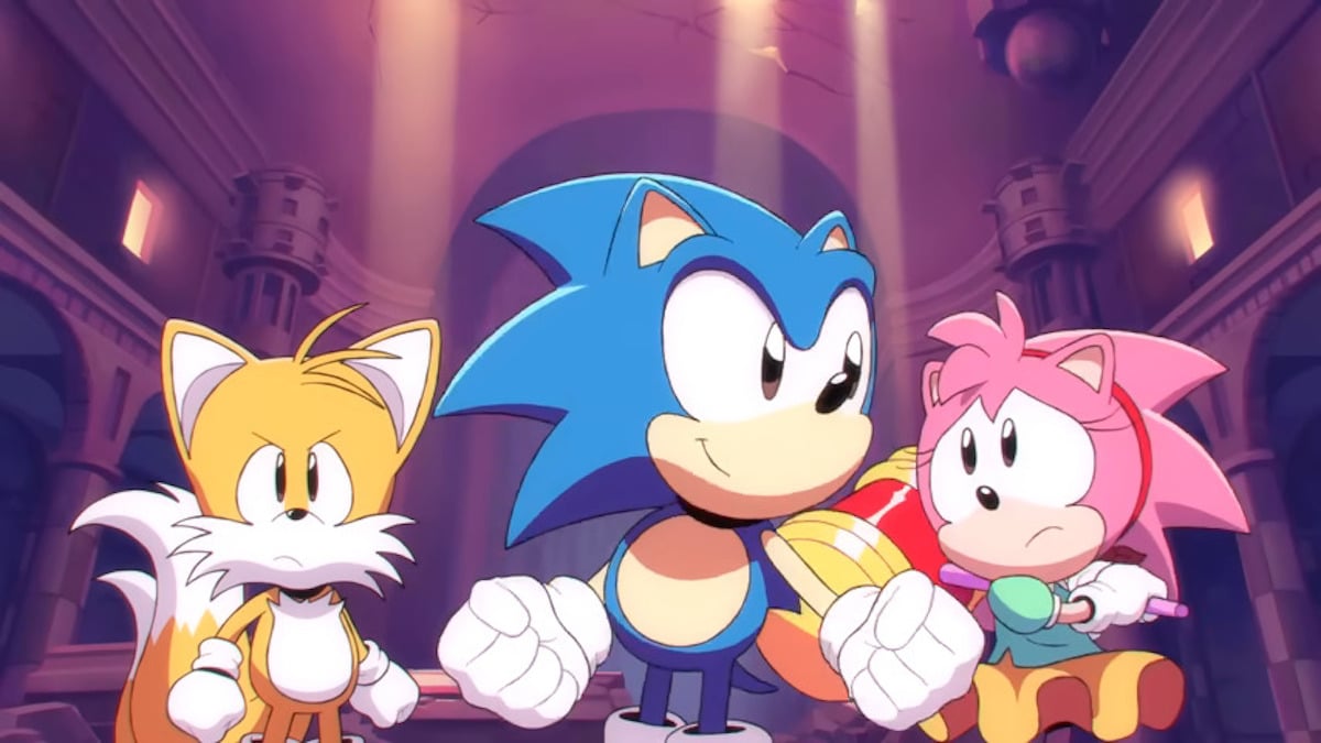 Sonic, Amy, and Tails in Trio of Trouble.