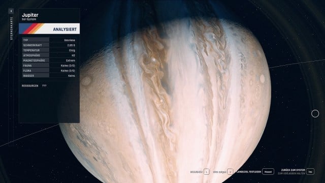 Starfield: Ein detailliertes Bild von Jupiter.