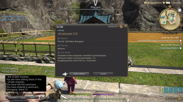 FFXIV housing lottery system