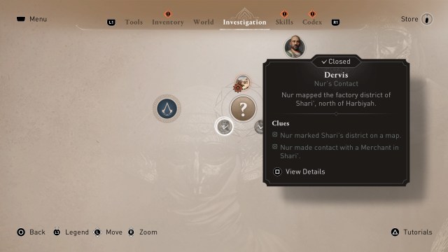 Все подсказки расследования контактов Мираж Нура в Assassin's Creed