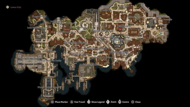 Baldur's Gate 3 Act 3 Map