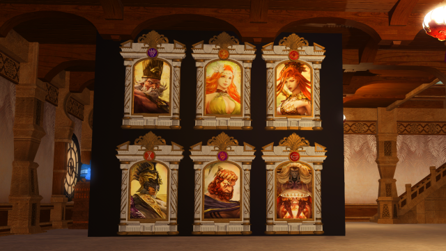 FFXIV The Twelve gods as they're seen in their housing portraits