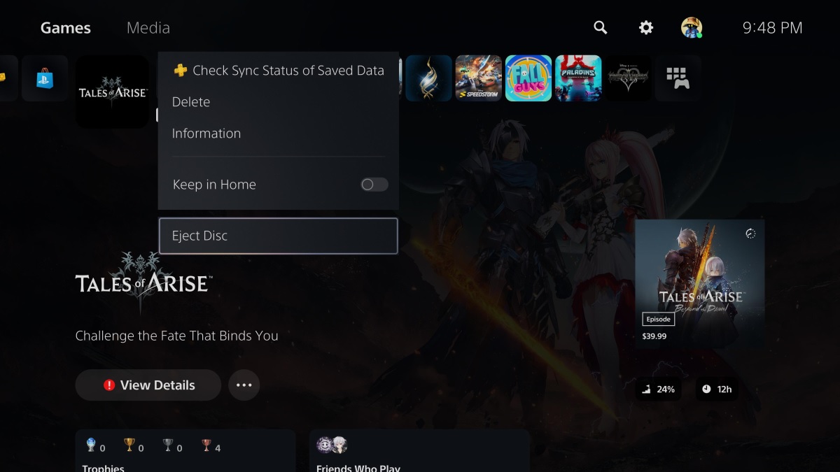 How to eject your disc on PS5 from the TV
