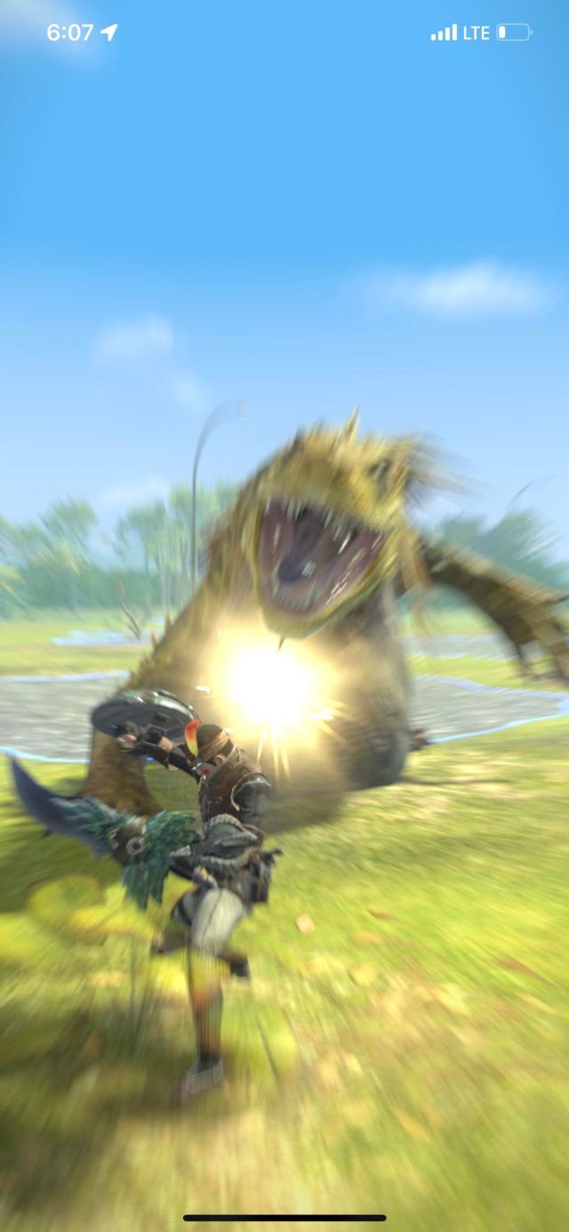 Using a Sword and Shield in Monster Hunter Now