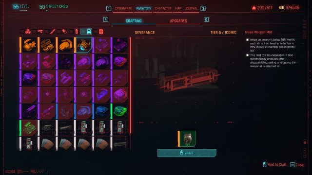 Моды ядра Cyberpunk 2077 Phantom Liberty Active Chimera