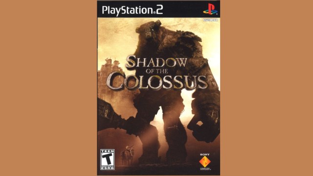 The Shadow of the Colossus cover art shows the scale of your foe.