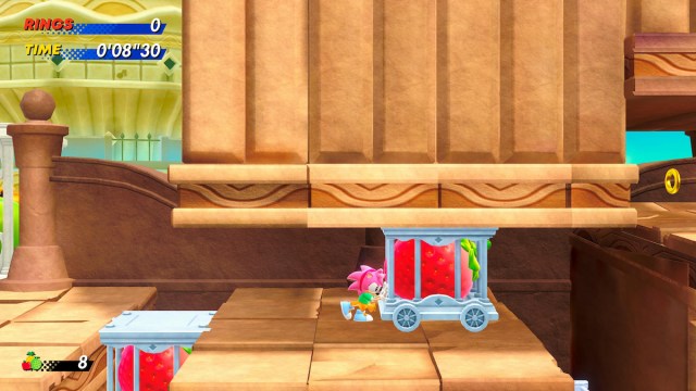 Amy pushing a cart