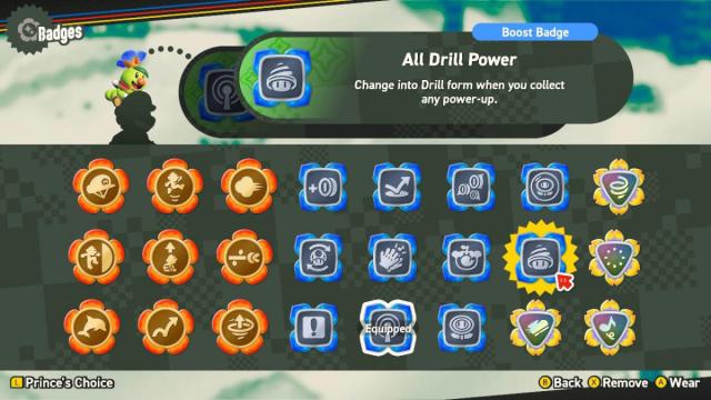 Описание значка All Drill Power в Super Mario Bros. Wonder