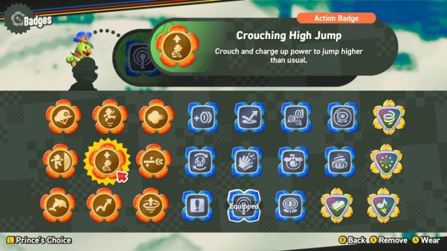 Описание значка «Крадущийся прыжк в высоту» в Super Mario Bros. Wonder