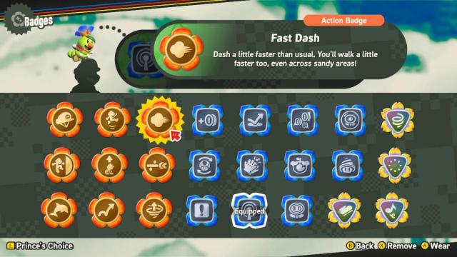 Fast Dash Badge Description in Super Mario Bros. Wonder