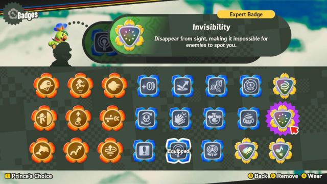 Описание значка невидимости в Super Mario Bros. Wonder