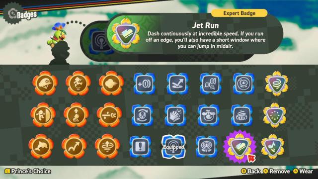 Jet Run Badge Description in Super Mario Bros. Wonder